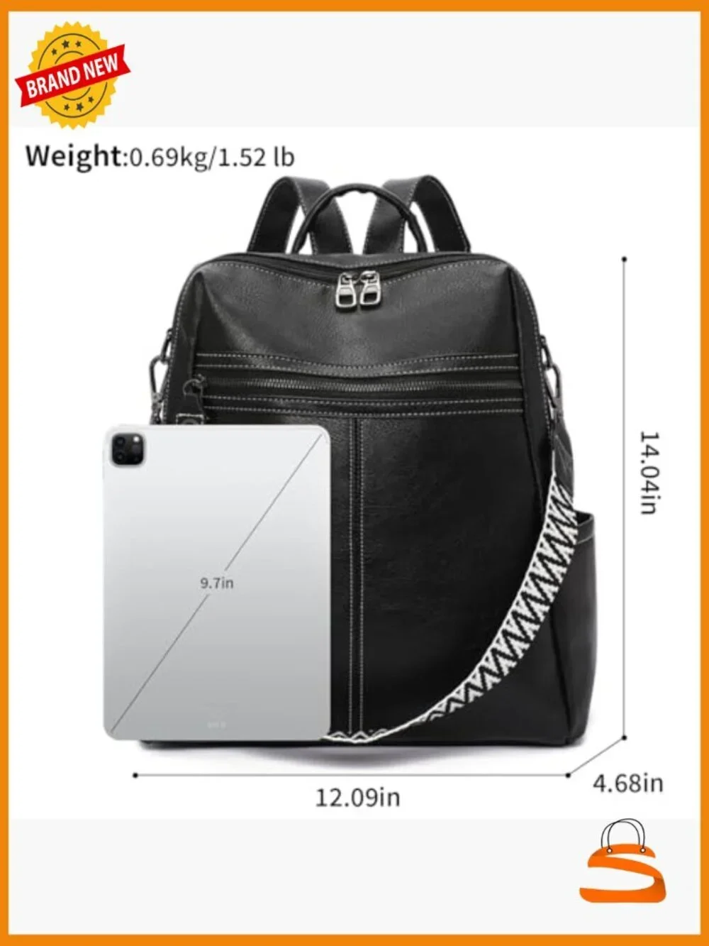 PU Leather Fashion Backpack Travel Daypack for Women Anti-theft